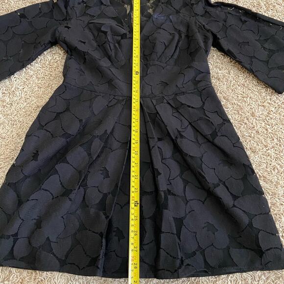 BCBGeneration Black Lace Cutout Bell Sleeves Mini Dress, Sz 6 - Picture 10 of 14